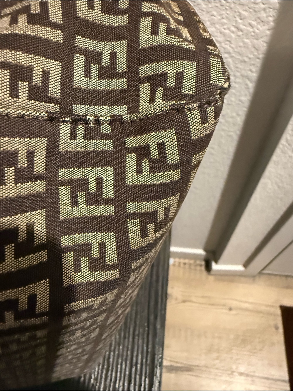 Fendi Brown Monogram Canvas and Leather Tote with Dark Brown Leather handles. - Picture 8 of 16